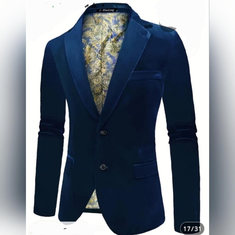 NEW MEN CLASSY AND ELEGANT SOFT BLUE JACKET BLAZER SIZE 2XL-SIZE 44